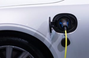 an electric car charging up