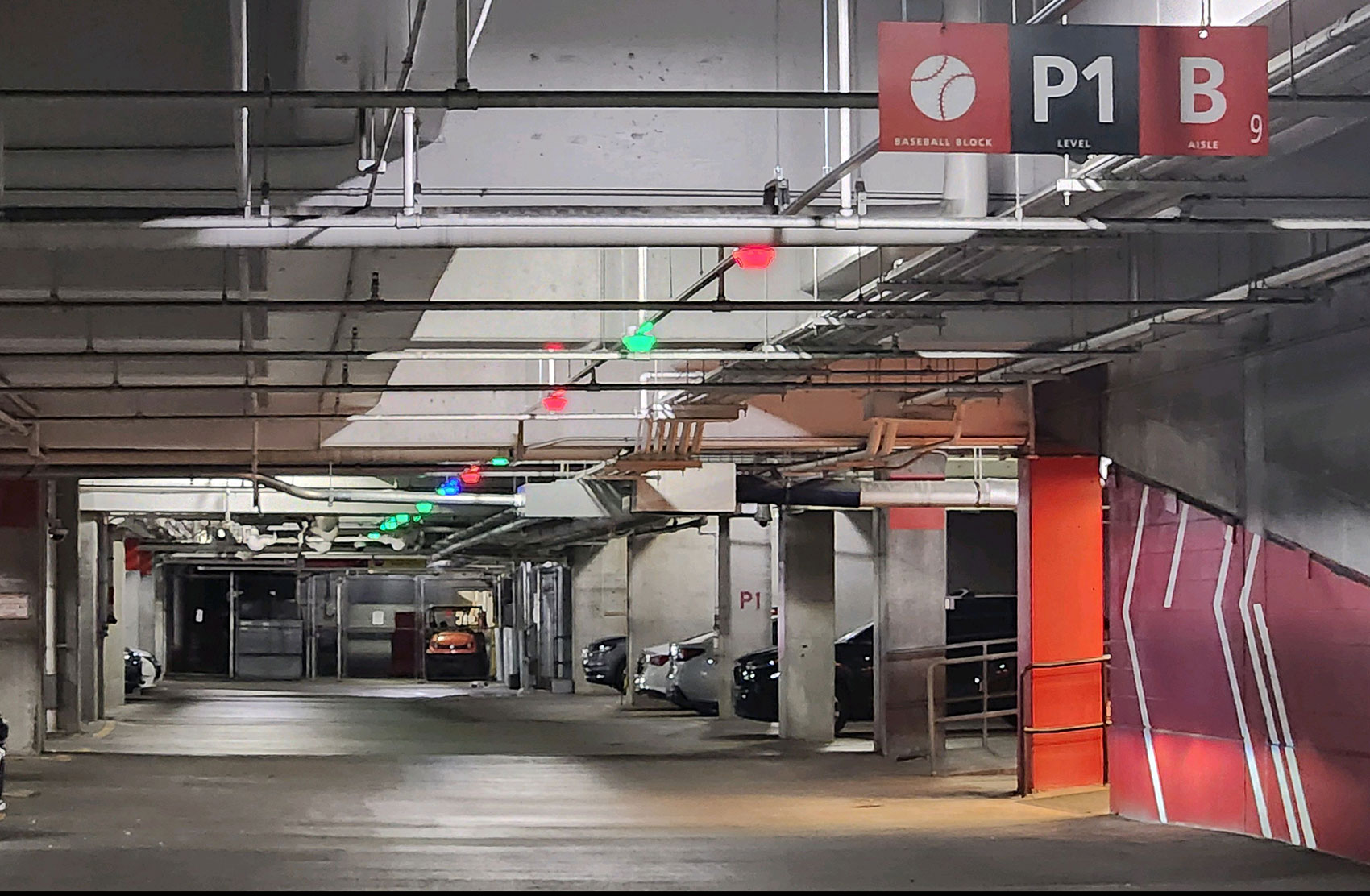 Parking garage at a stadium